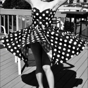 Vintage black and white polka dot dress